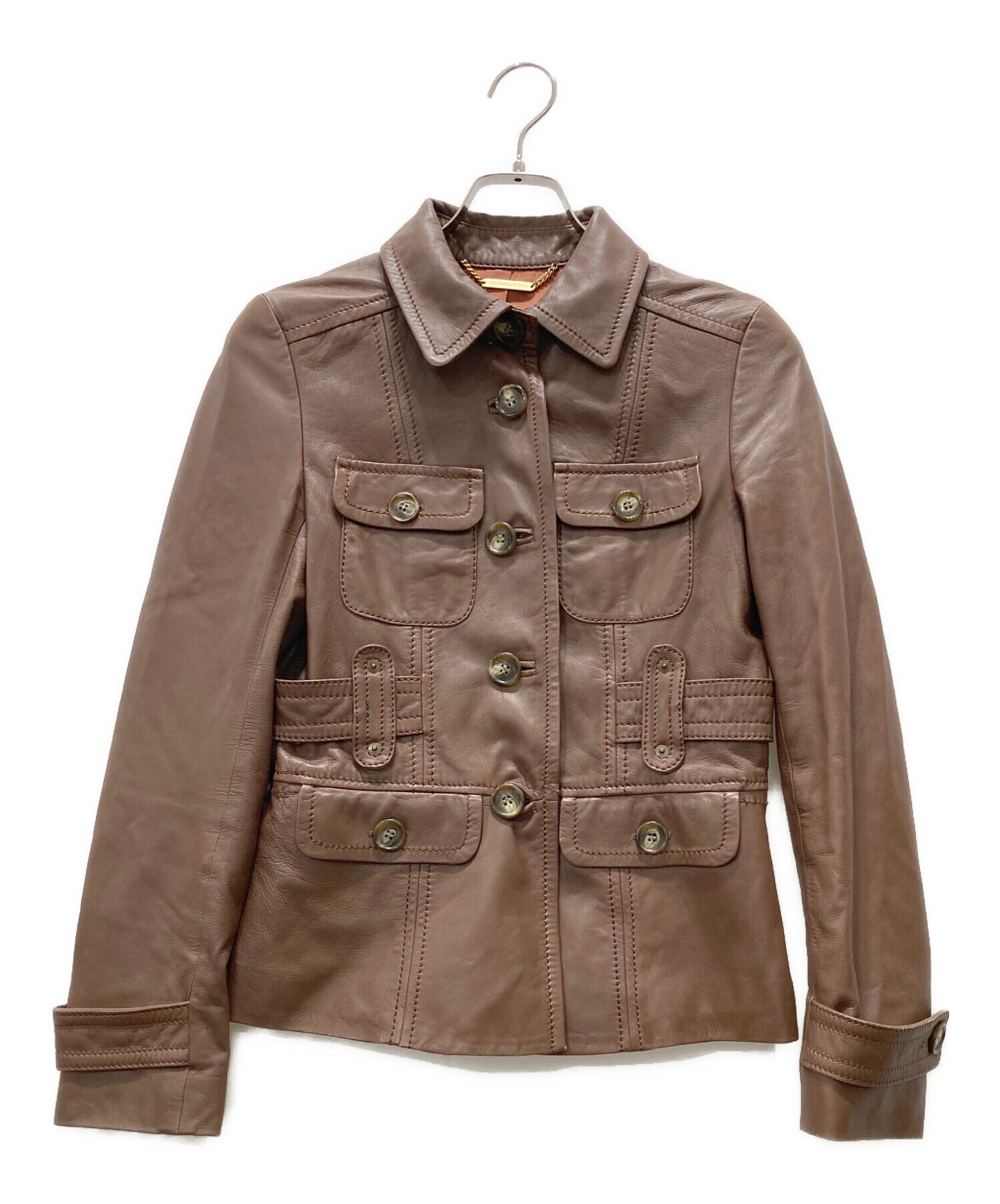 S MICHAEL KORS レザーライダースジャケット CLONAK 羊革 S MICHAEL