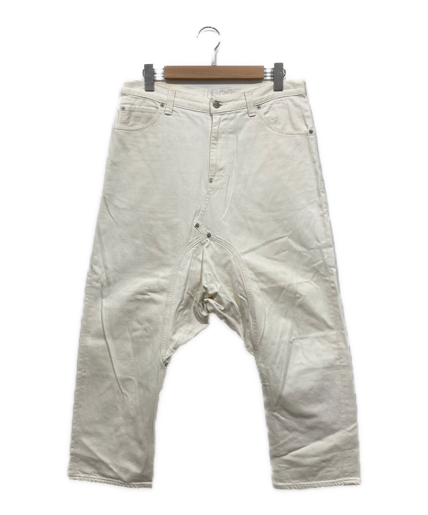 中古・古着通販】GANRYU (ガンリュウ) サルエルホワイトデニムパンツ