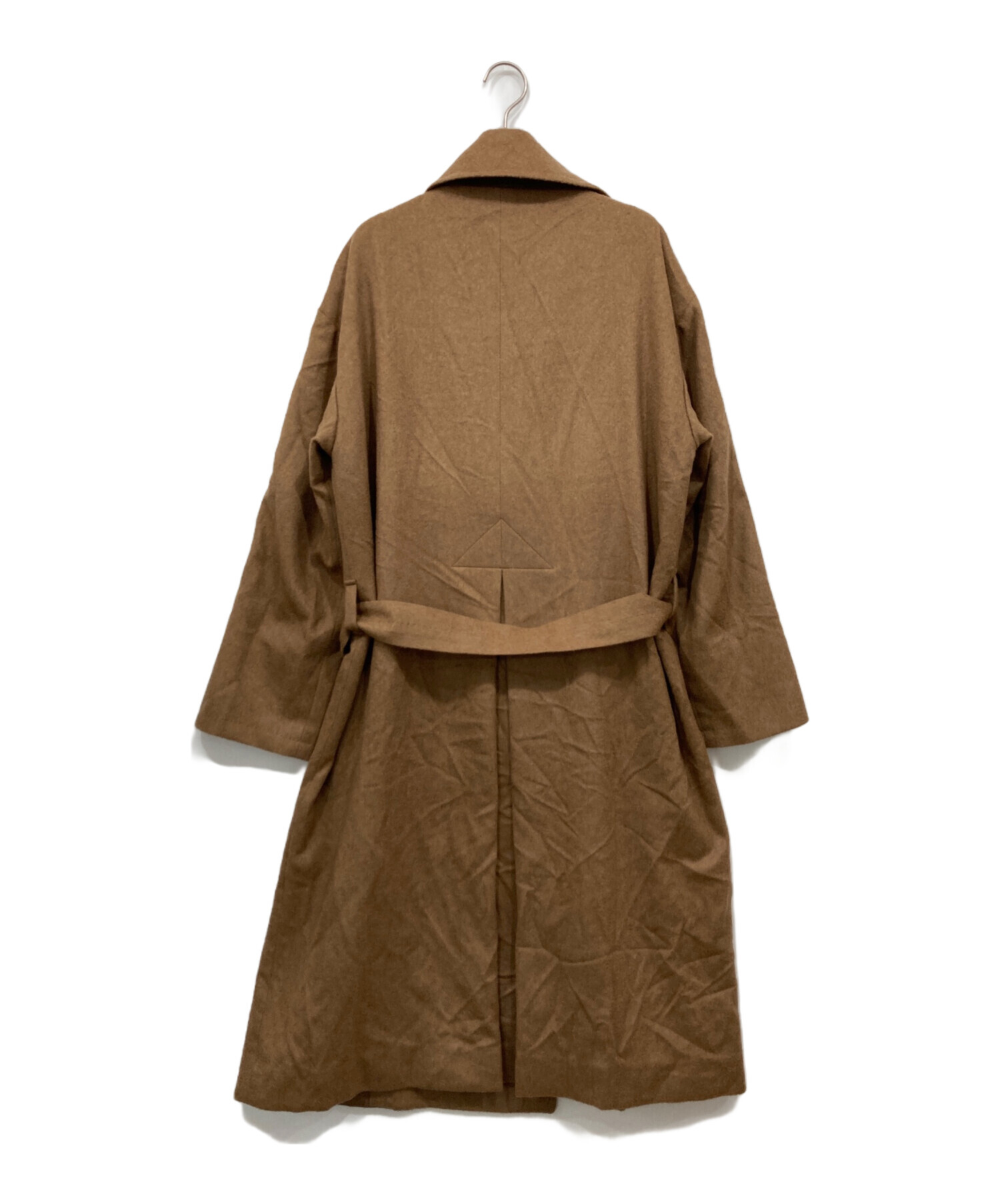 ATON/エイトン19AW キャメルヘア ノーカラーコート 02 PURE