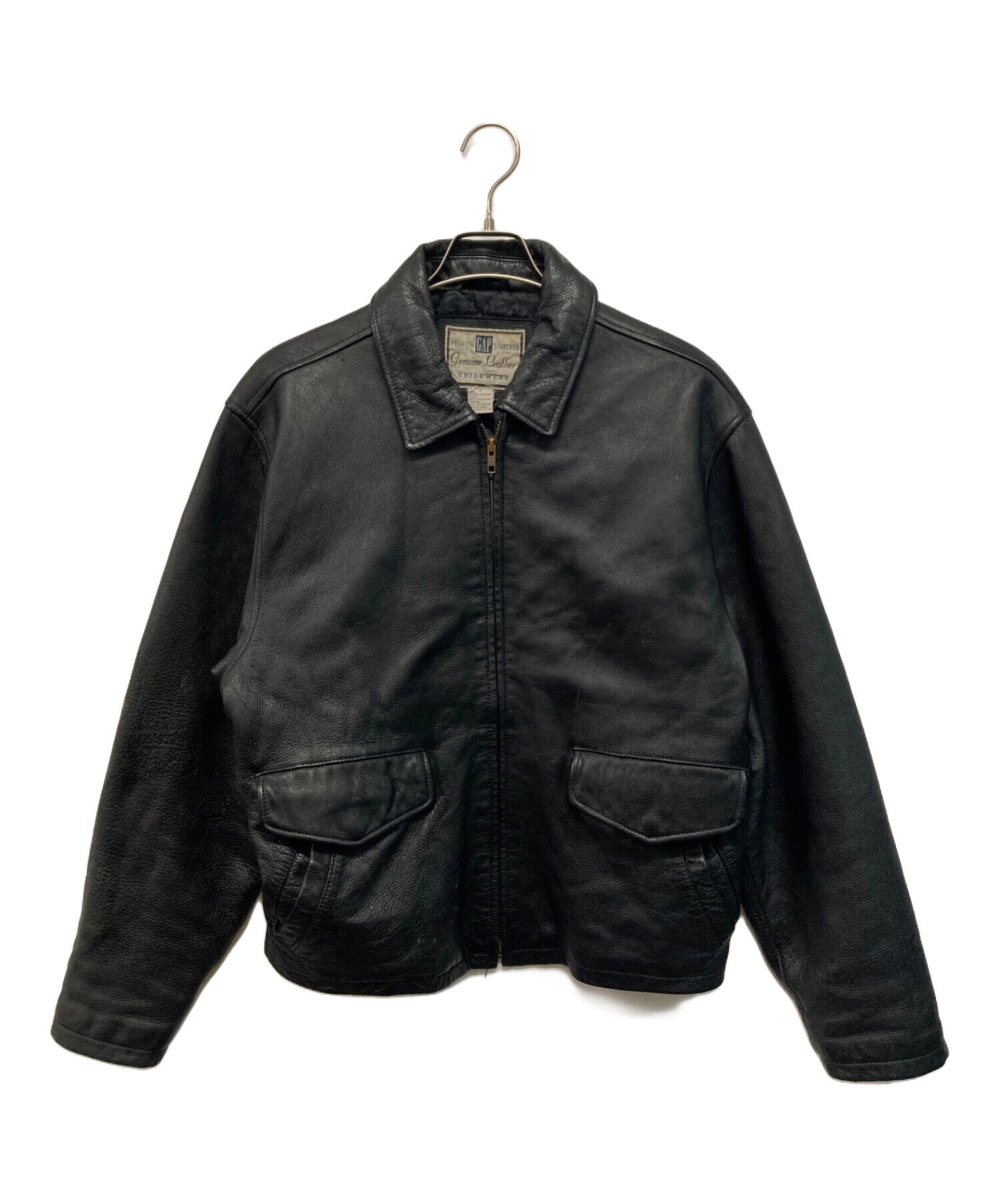 GAP ギャップ レザージャケット 本革 牛革 ブラウン シングル