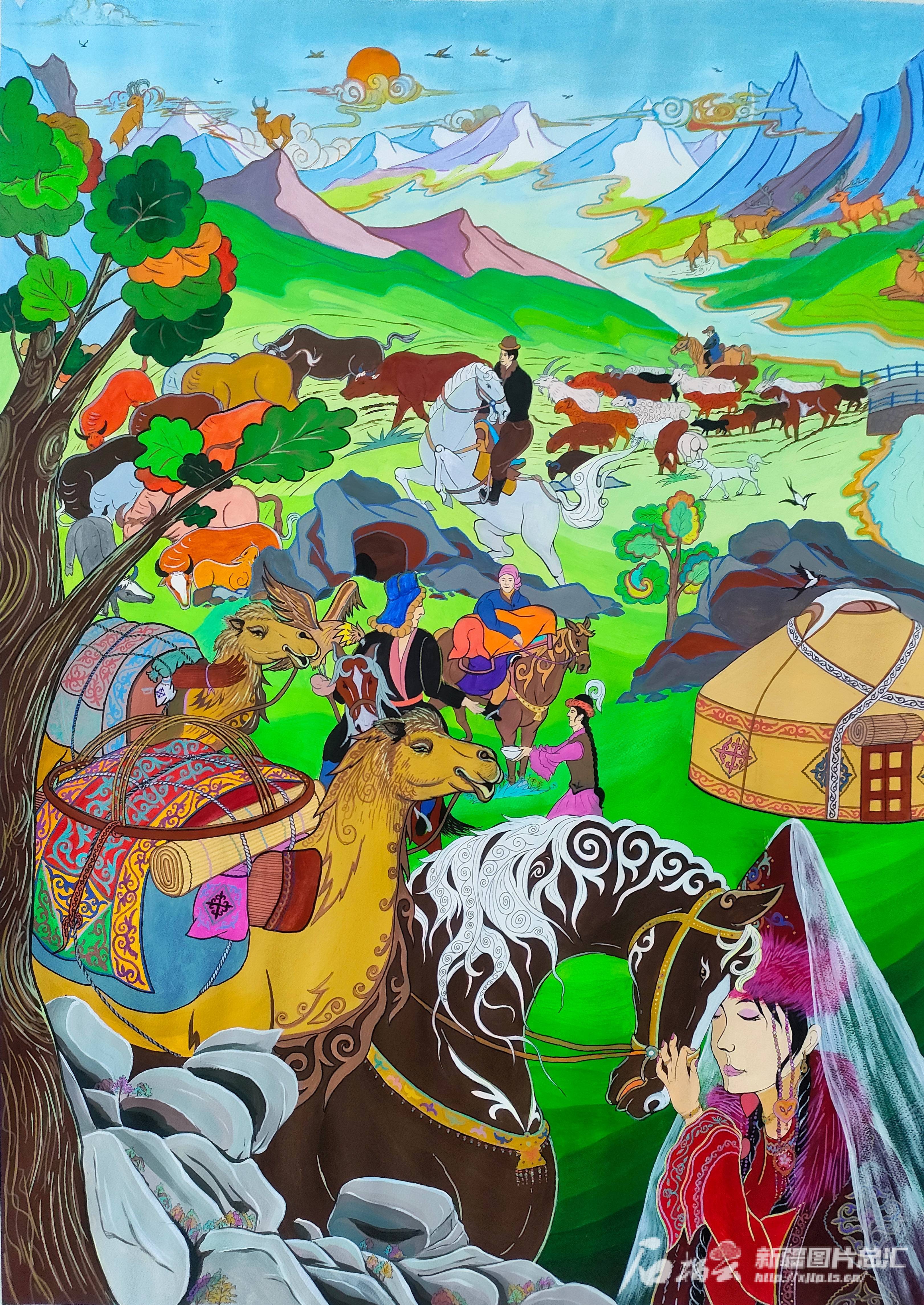 70年文化大革命◇高風作『農村風景』金山農民画 第4回