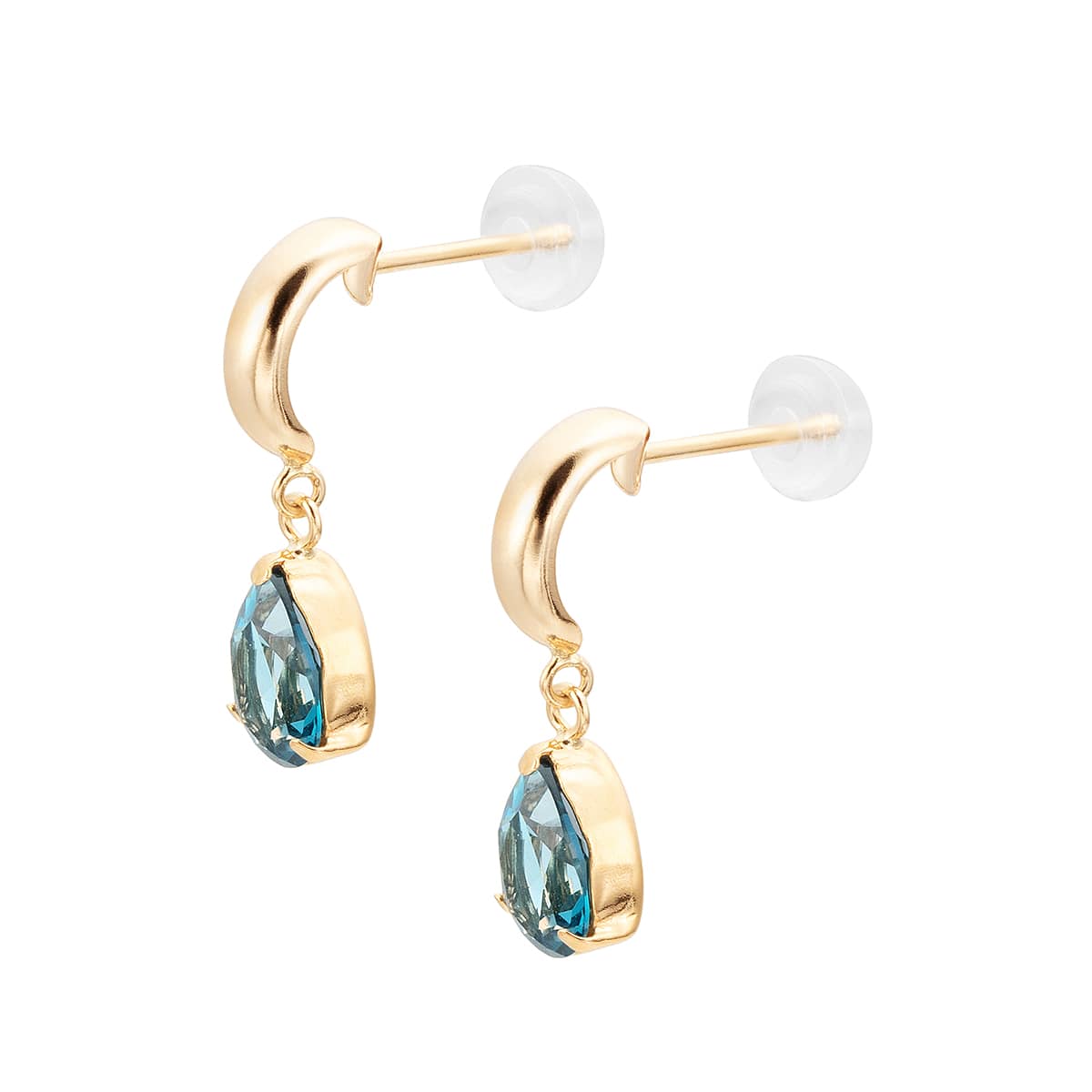 K10イエローゴールドロンドンブルートパーズピアス(RPE836-003