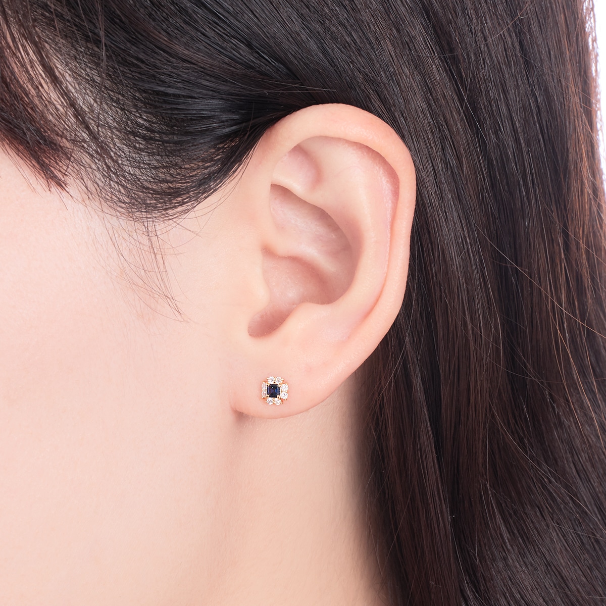 K10イエローゴールドサファイアピアス(RPE524-001)|TSUTSUMI