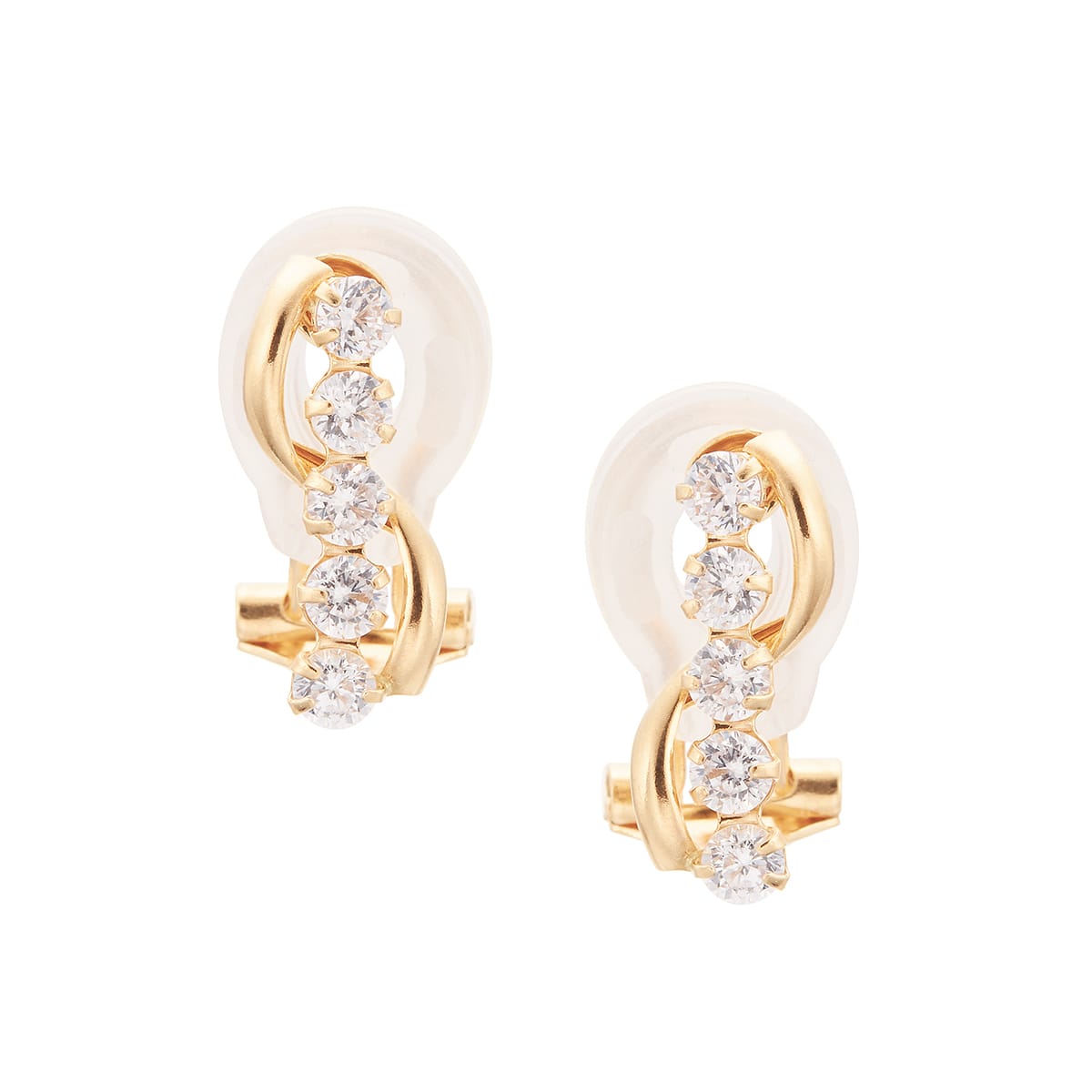 K10イエローゴールドキュービックイヤリング(RER706)|TSUTSUMI