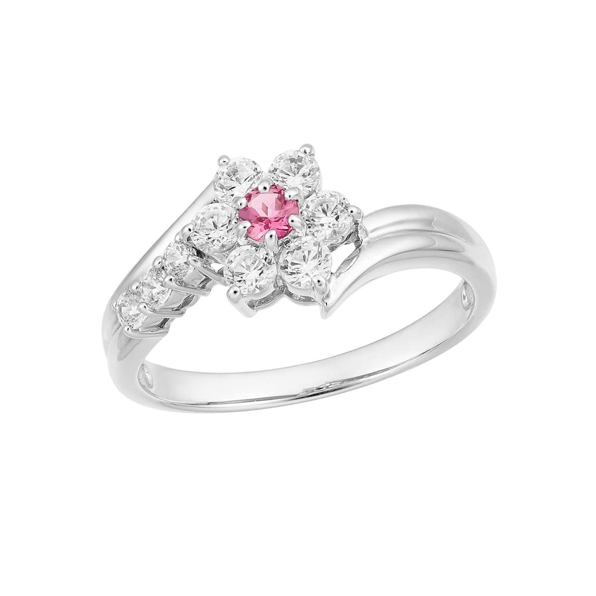 マル99、k10WG 、ピンクトルマリン、ダイヤ、リング、 バイカラー