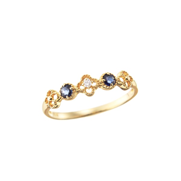 K10イエローゴールドサファイアリング（ピンキーリング）(RFR961-001