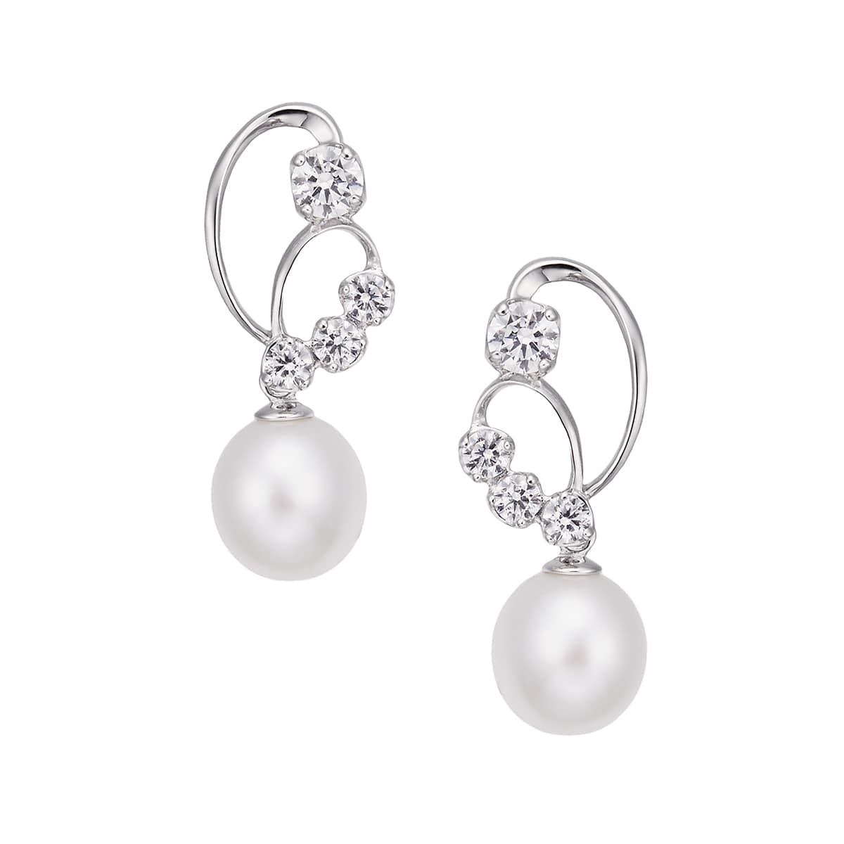 K10ホワイトゴールド淡水パールピアス(RPE182-002)|TSUTSUMI