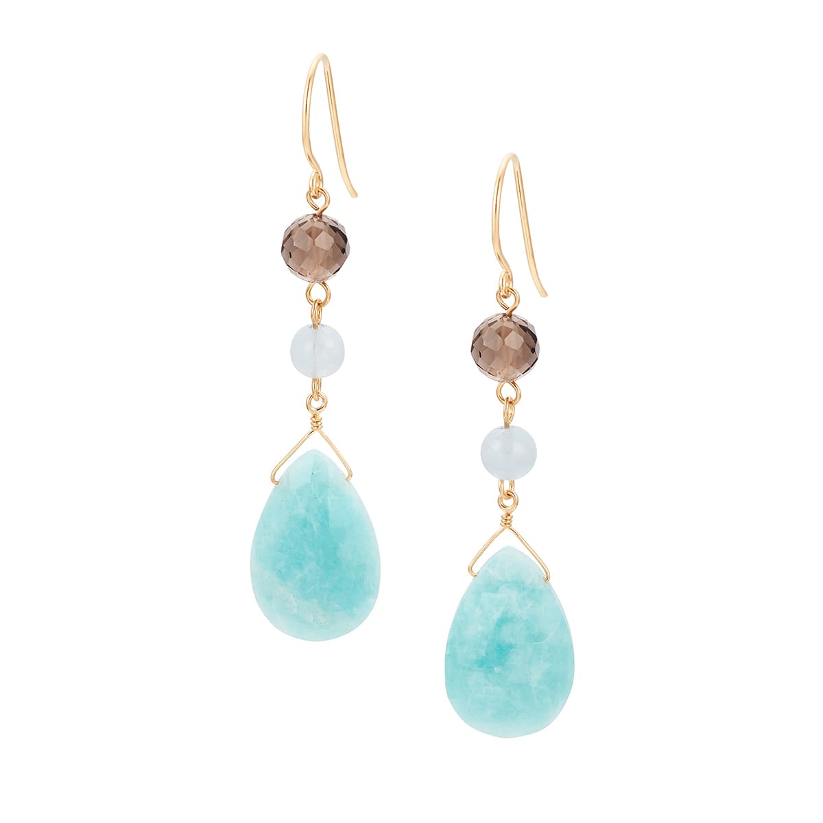 K10イエローゴールドマルチストーンピアス(RPE501-003)|TSUTSUMI