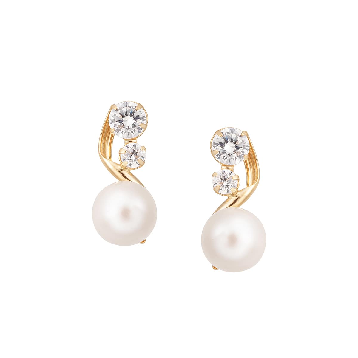 K10イエローゴールド淡水パールピアス（5mm）(RPE746-003)|TSUTSUMI