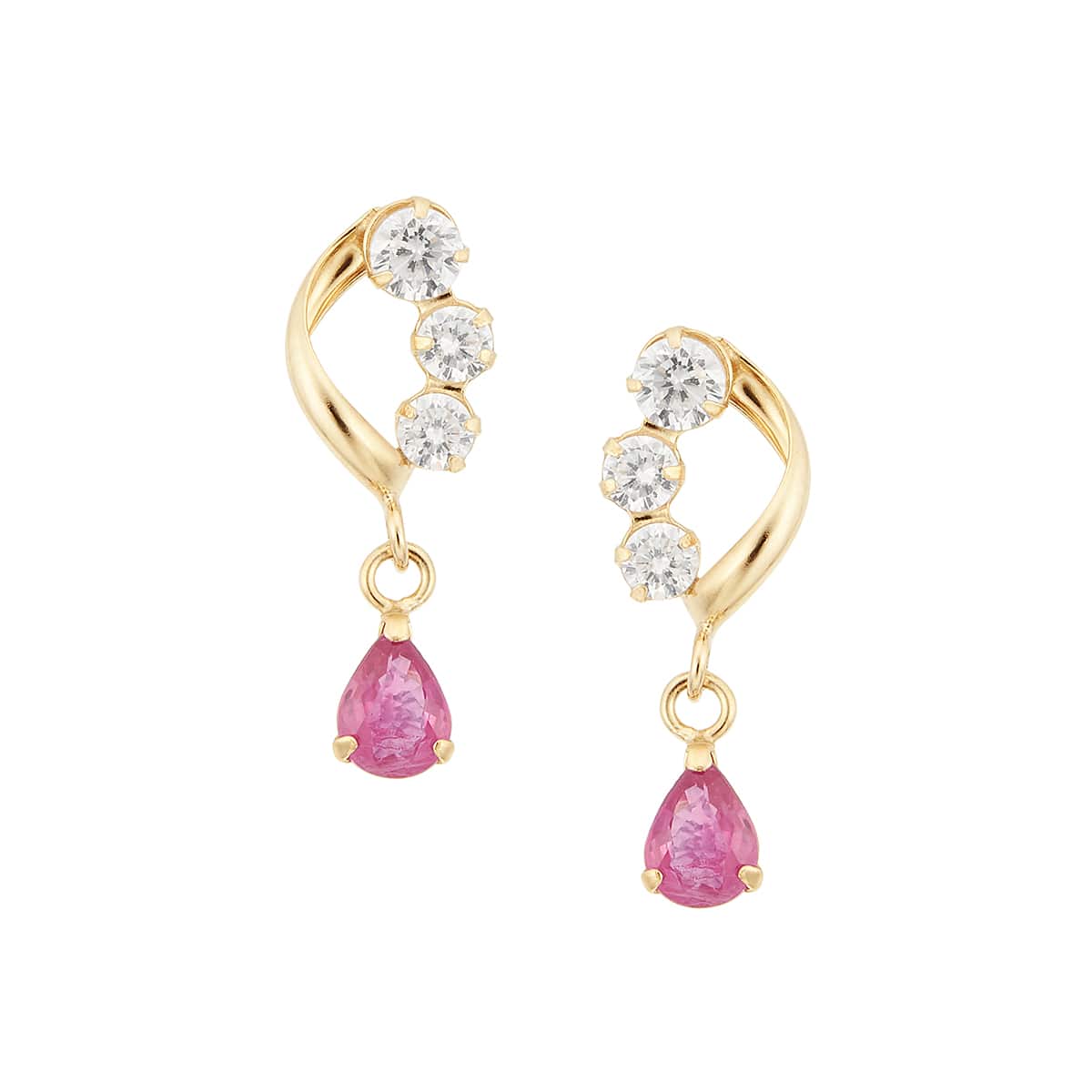 K10イエローゴールドルビーピアス(RPE981-002)|TSUTSUMI（ジュエリー