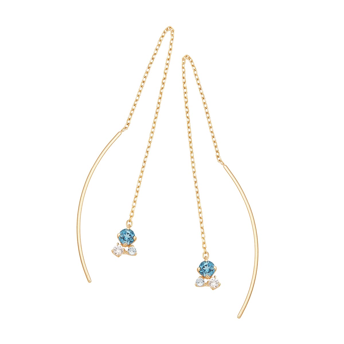 K10イエローゴールドマルチストーンピアス(RPE995-001)|TSUTSUMI