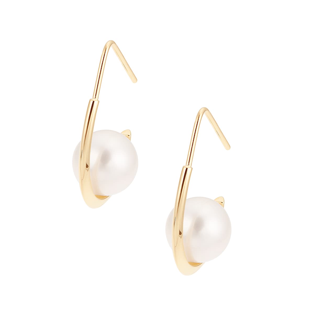 K10イエローゴールド淡水パールピアス（6mm）(RPE844-002)|TSUTSUMI