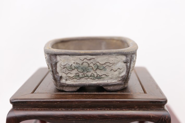 浅井茶山 品野茶山 龍翁庵 呉老賢人 肉筆画 真品 盆栽鉢 37.5*32cm