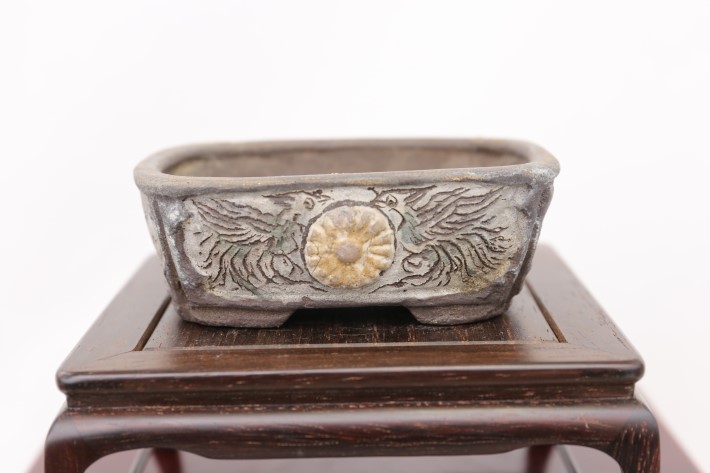 茶山 盆栽高級鉢 A3627☆陶器鉢 ミニ盆栽 小品盆栽☆「送料無料」浦部