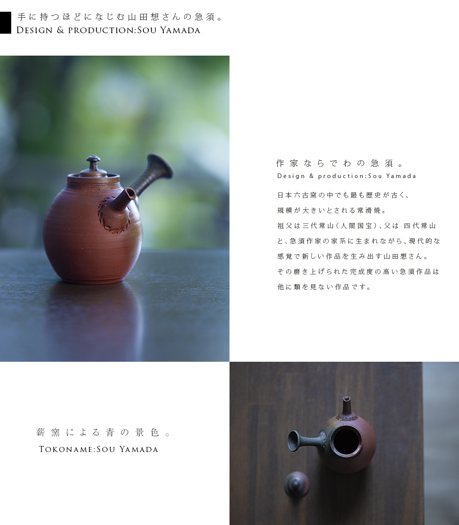 共箱付】常滑急須 (SOY-432) 作家「山田想」