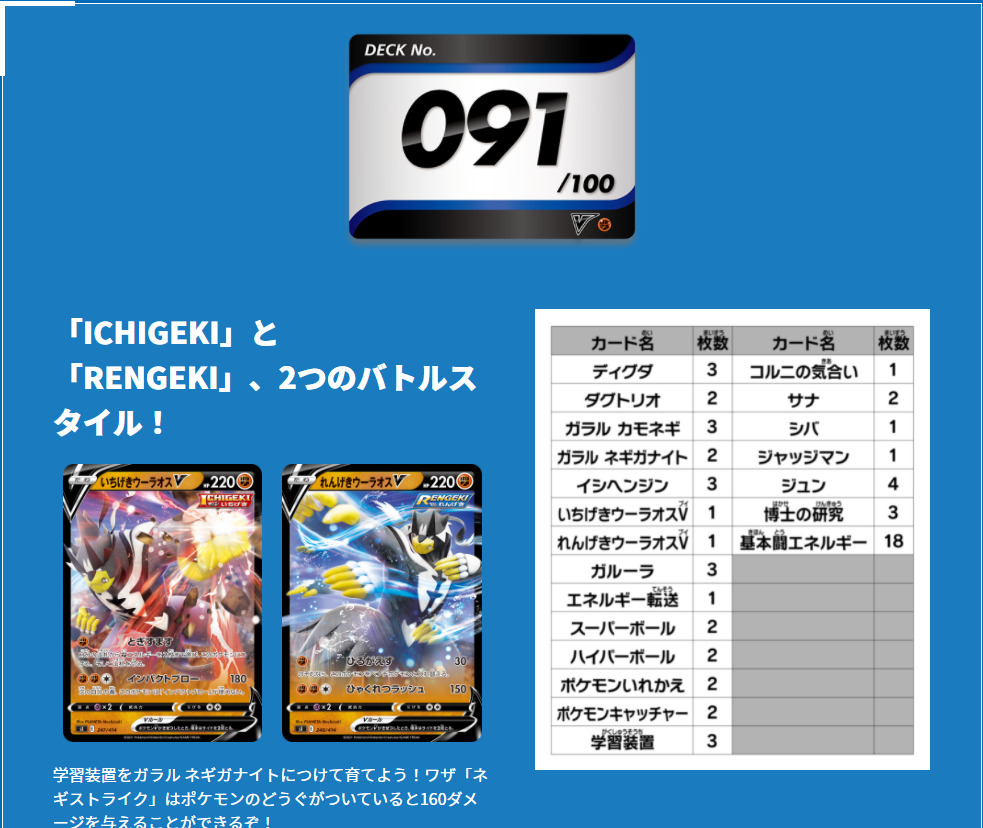 スタートデッキ100・NO91からNO100デッキリストまとめ｜ポケモンカード