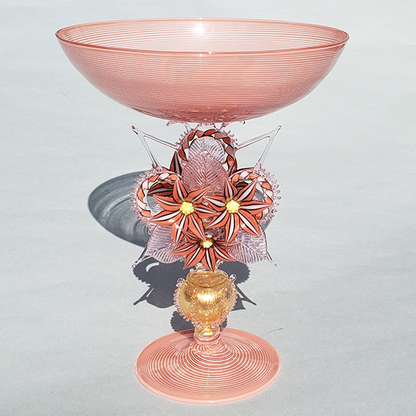 ヴェネチアングラス レースガラス コンポート 高台付き ヴェネチア
