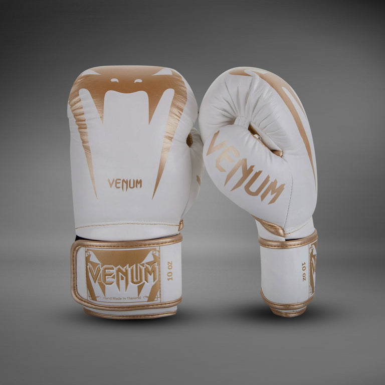 Venum Giant 3.0 Boxing Gloves - Nappa Leather - White/Gold - Venum