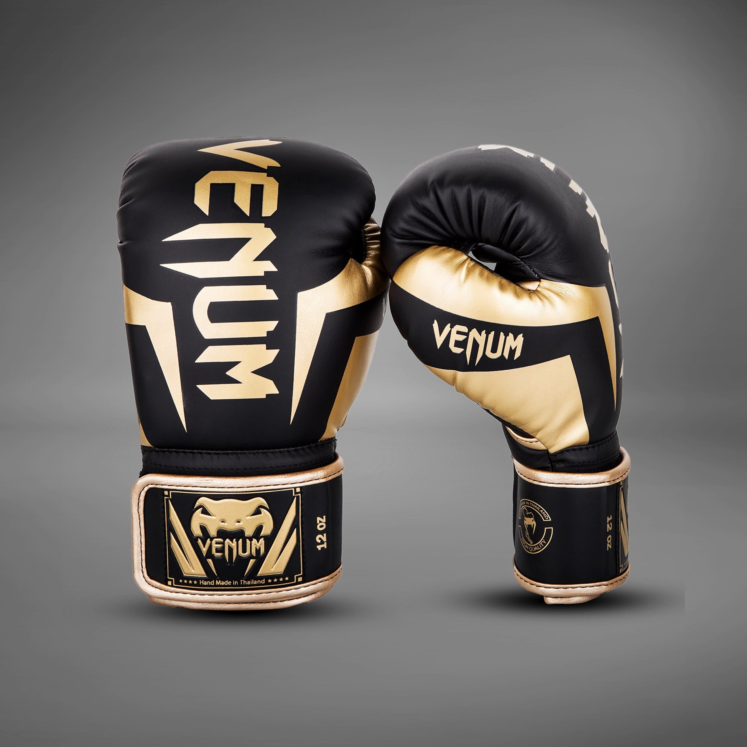 Venum Elite Boxing Gloves - Black/Gold - Venum