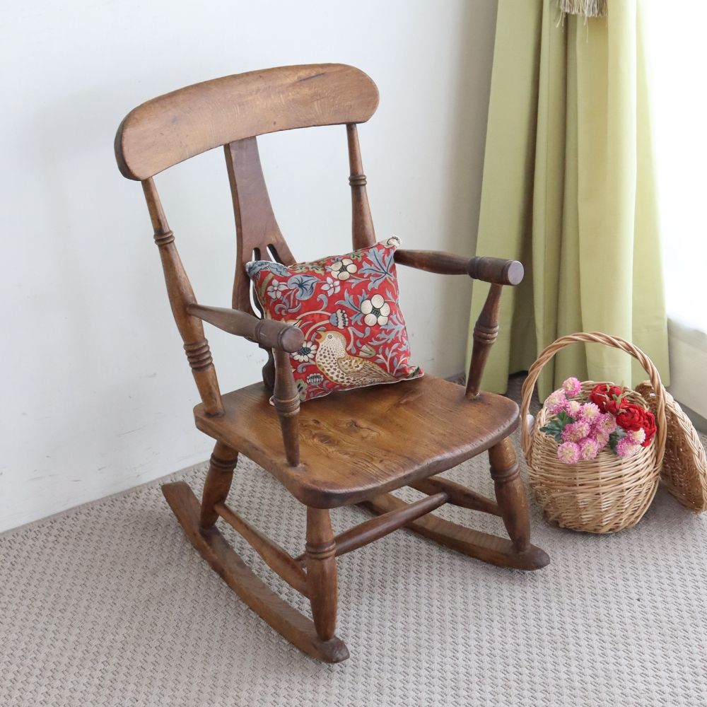 セミアンティーク チャイルドチェアー＋手作り座布団セット セミ