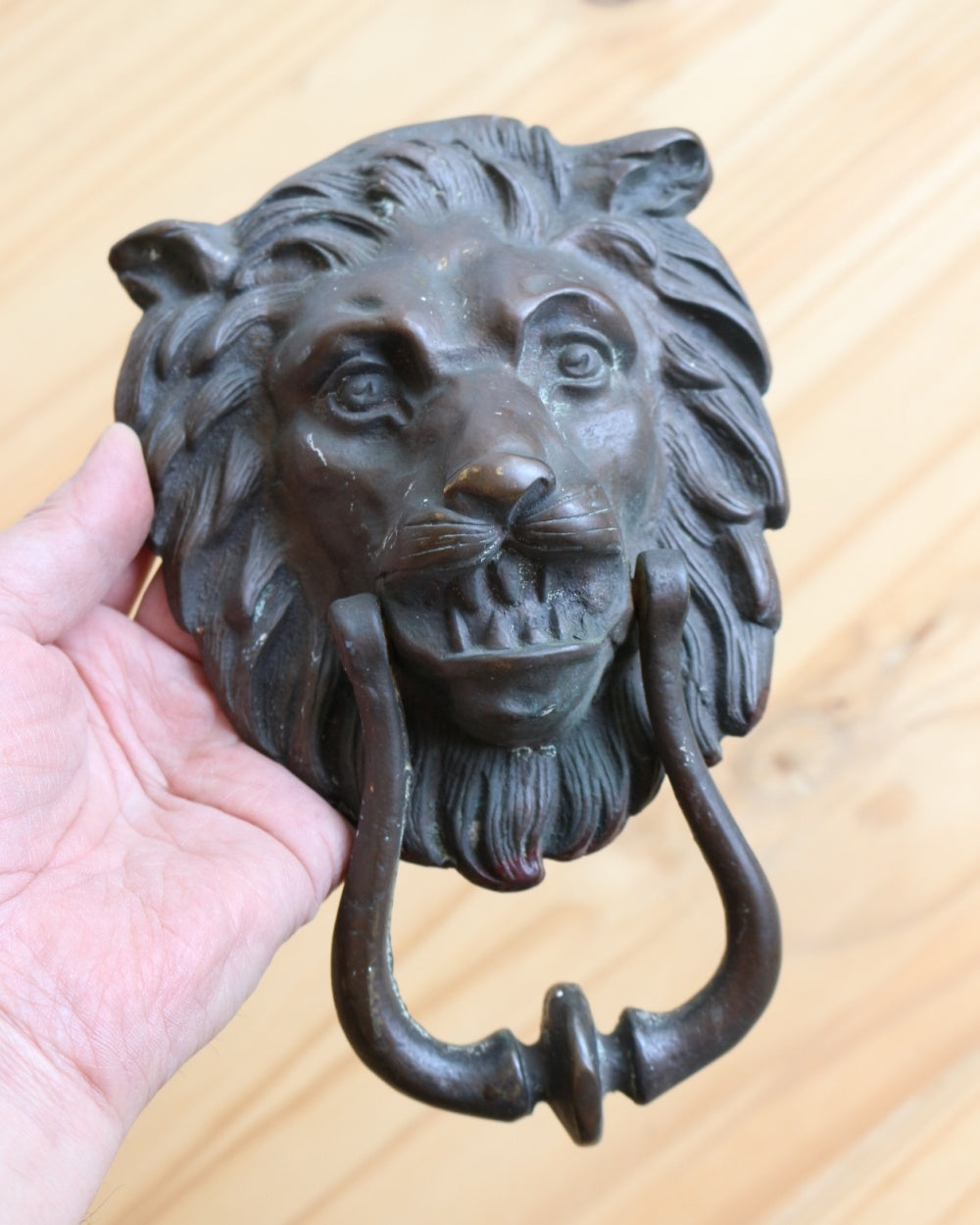 インパクト大！存在感のあるドアにどうぞ。ライオンのドアノッカー