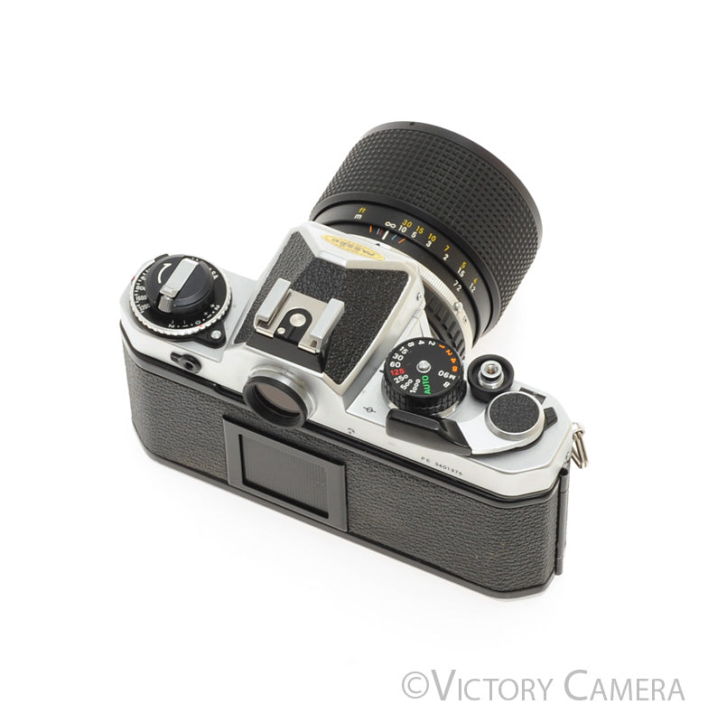 Nikon FE Chrome 35mm Film Camera w/ 36-72mm Lens -New Seals- [EXC]