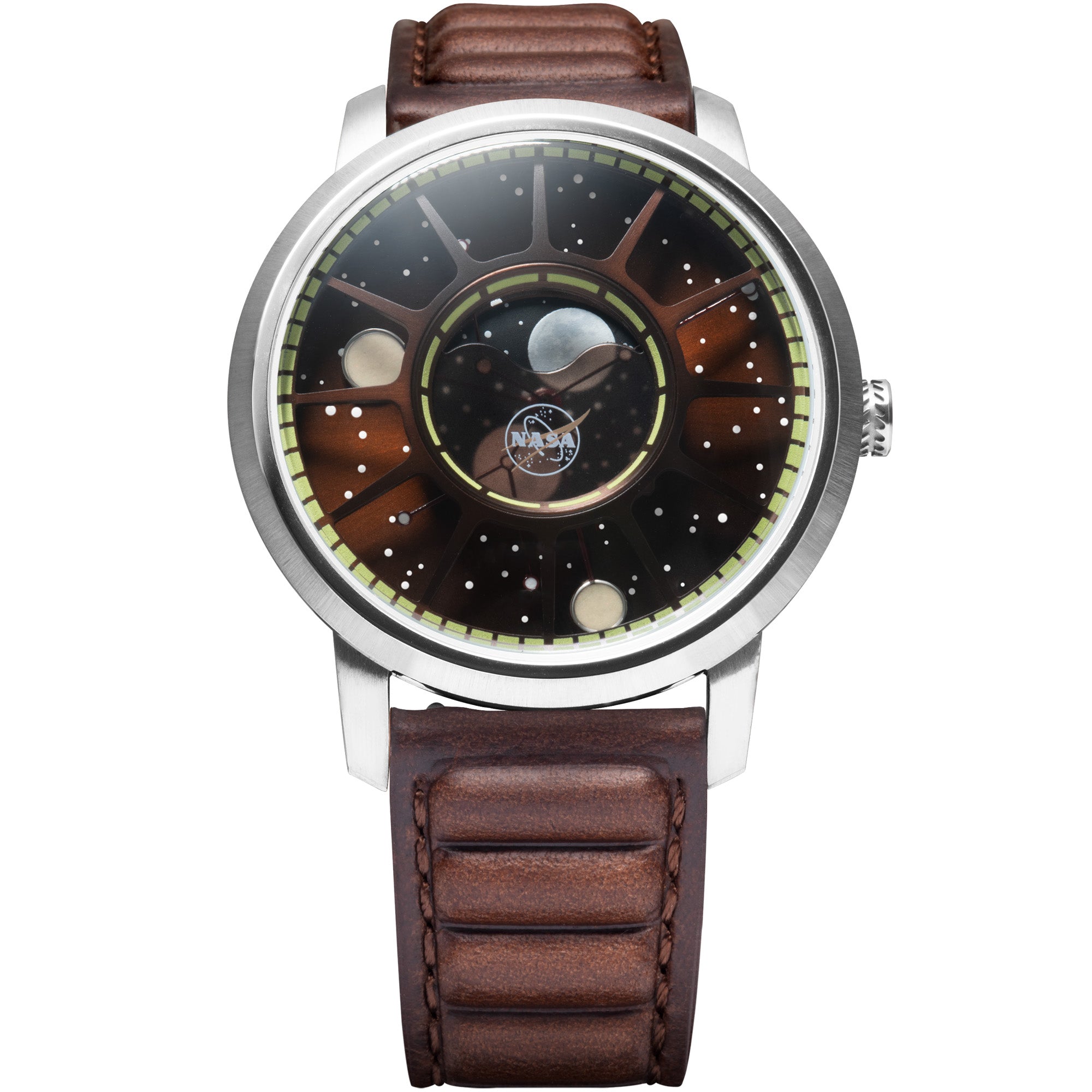NASA Apollo 15 American Moonphase Brown Cosmos | Xeric.com – Xeric