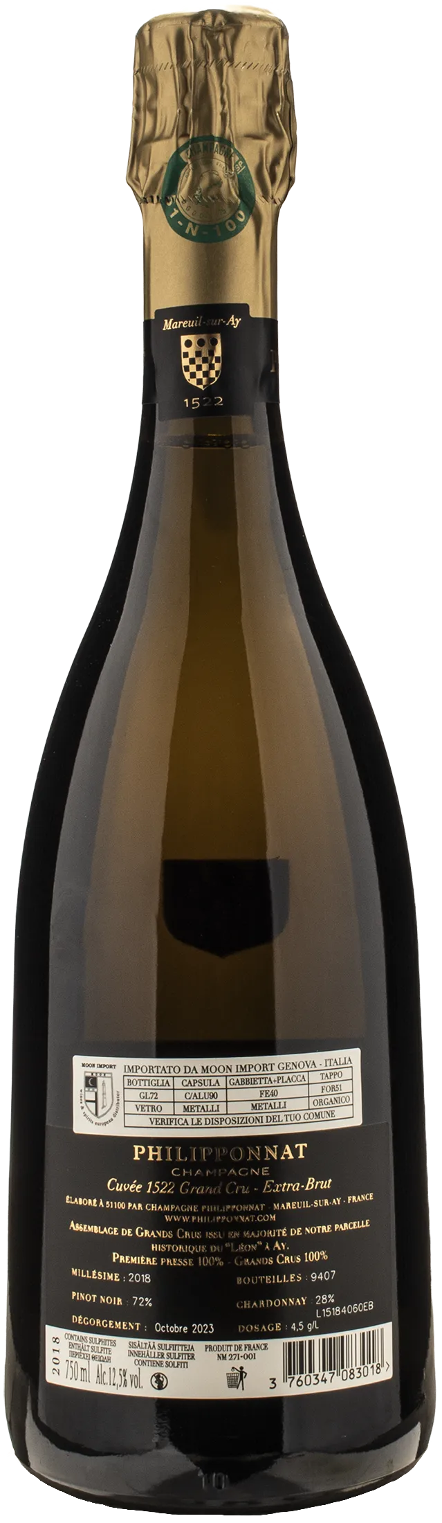 Philipponnat Champagne 1522 Grand Cru Extra Brut 2018 | XtraWine