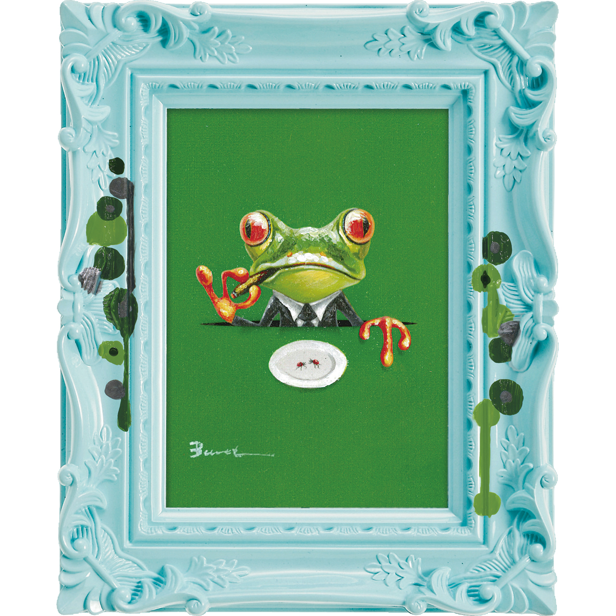 オイル ペイント アート ～ペンキ デコフレーム シリーズ～「カエル