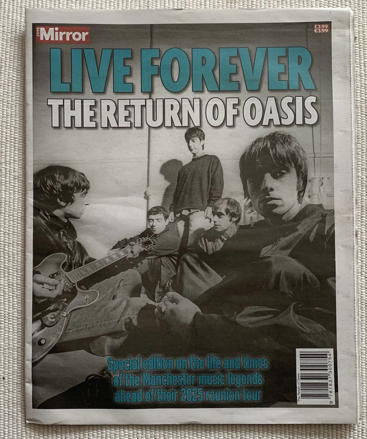 Live Forever: The Return of Oasis newspaper magazine Special