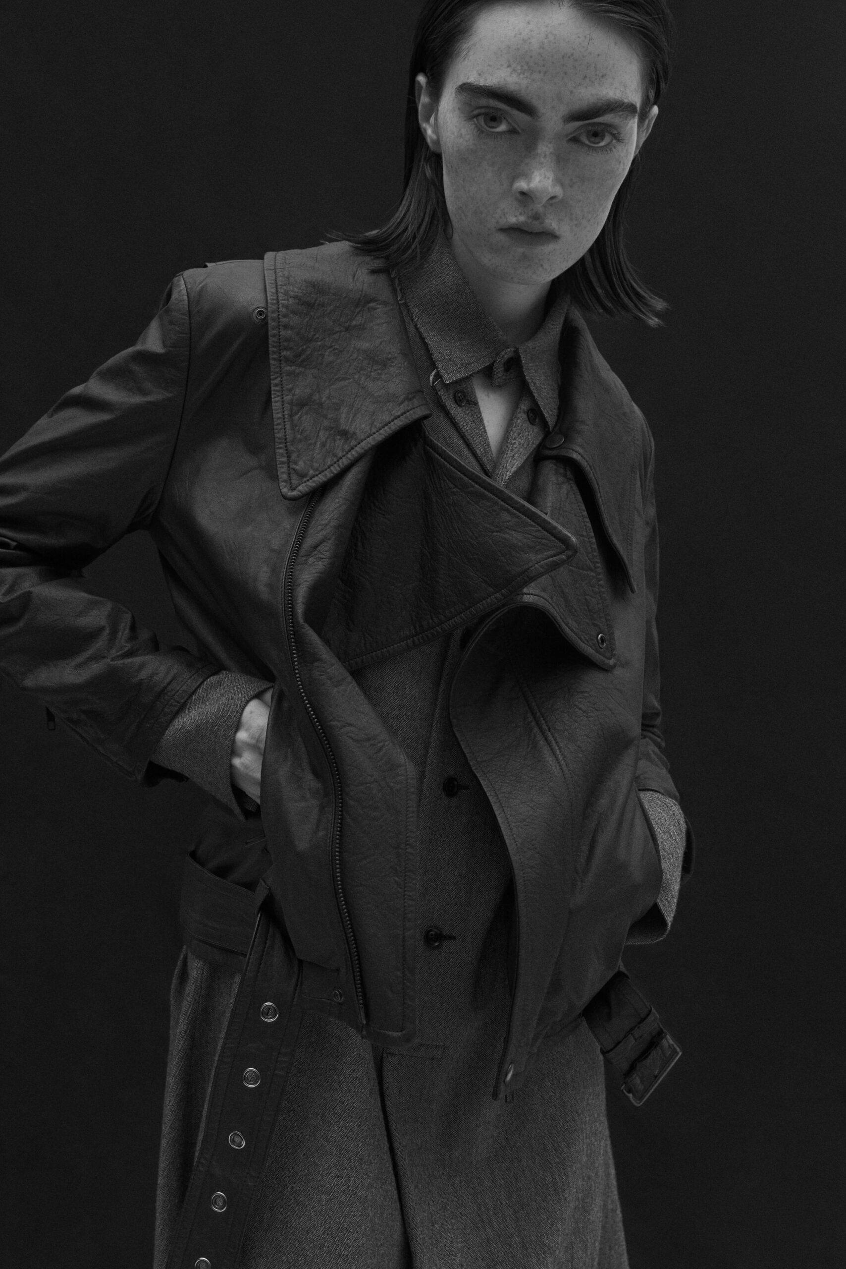 Y-3ヨウジヤマモト レザージャケットフード 美品ですが訳あり ヨウジ