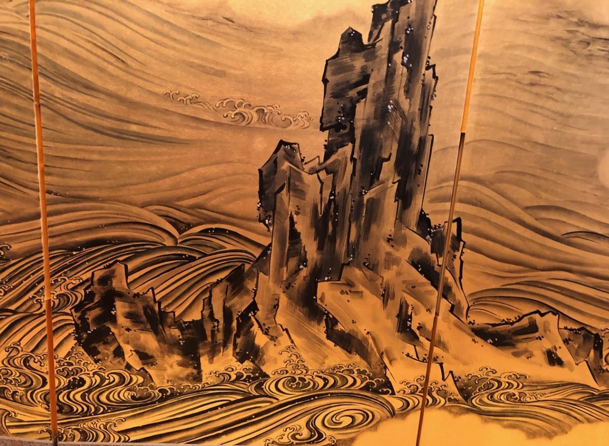 2164 雲龍作 本紫壇 金蒔絵 鳳凰 山水之図 香炉 【公式通販】