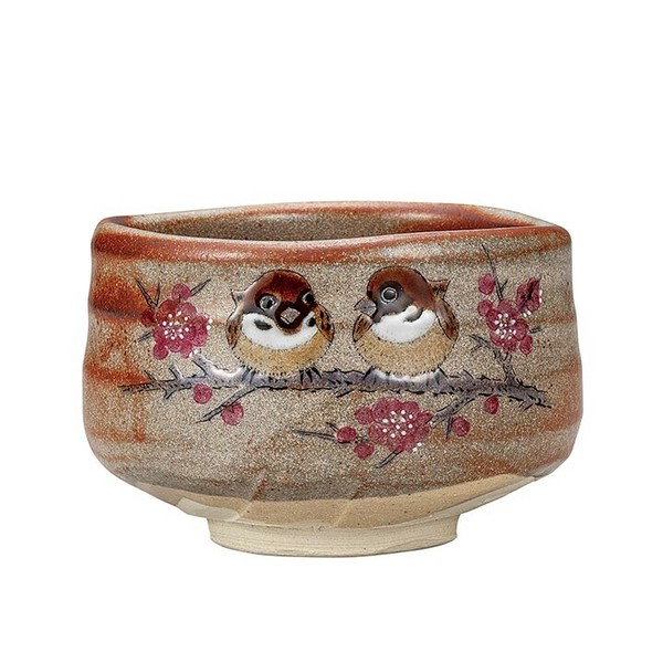 古織部 干柿紋沓形茶碗 木箱付 茶道具 抹茶碗 美濃焼 織部焼