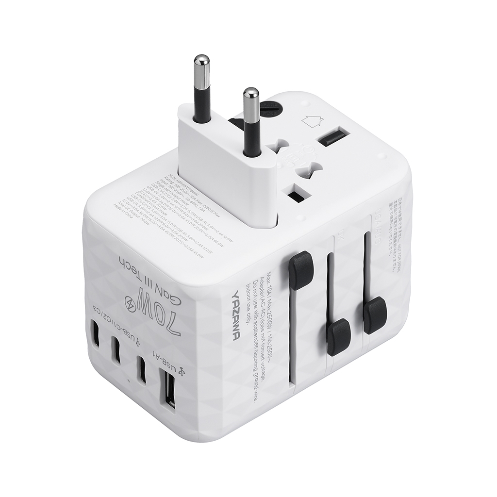 海外用マルチ変換プラグPD70W付白｜YAZAWA CORPORATION