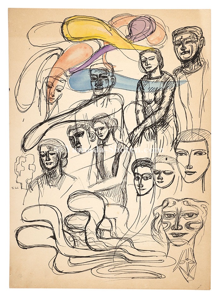 海老原喜之助 デッサン画 海老原喜之助「自筆画」 | 山田書店美術部