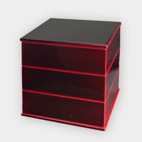 5.5寸三段重 紅（重箱） - 飛騨春慶塗 （飛騨高山の伝統工芸） - 山田