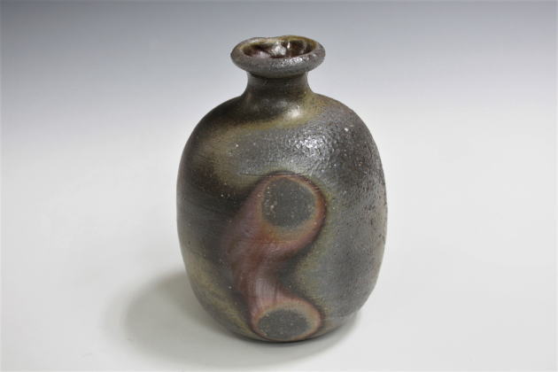 柳瀬美術店 / 藤原 雄「備前徳利-1」共箱[FUJIWARA Yu]Sake Flask