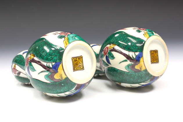 柳瀬美術店 / 初代徳田八十吉「古九谷欽慕捻瓢形徳利」共箱[TOKUDA