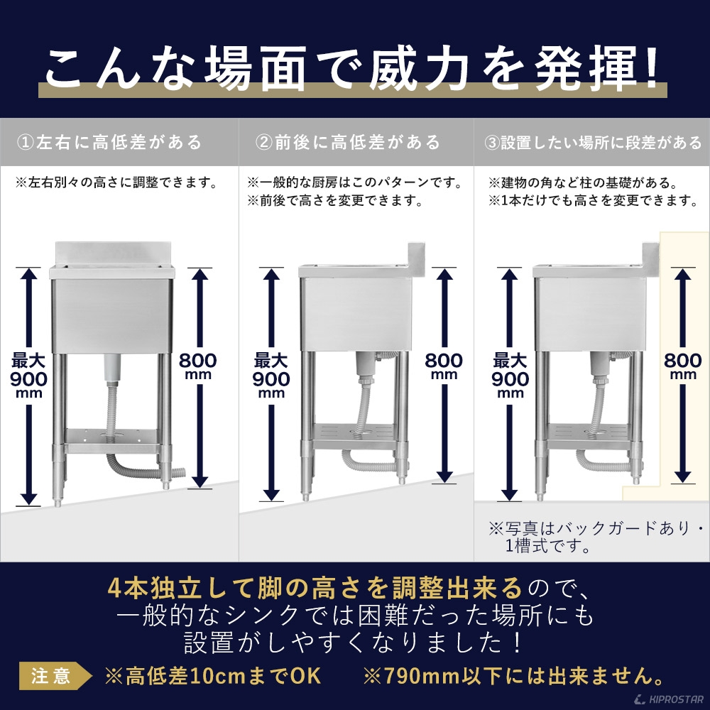 業務用 ステンレス シンク 2槽式 1200×600×高さ800 KS2-12060 - 厨房