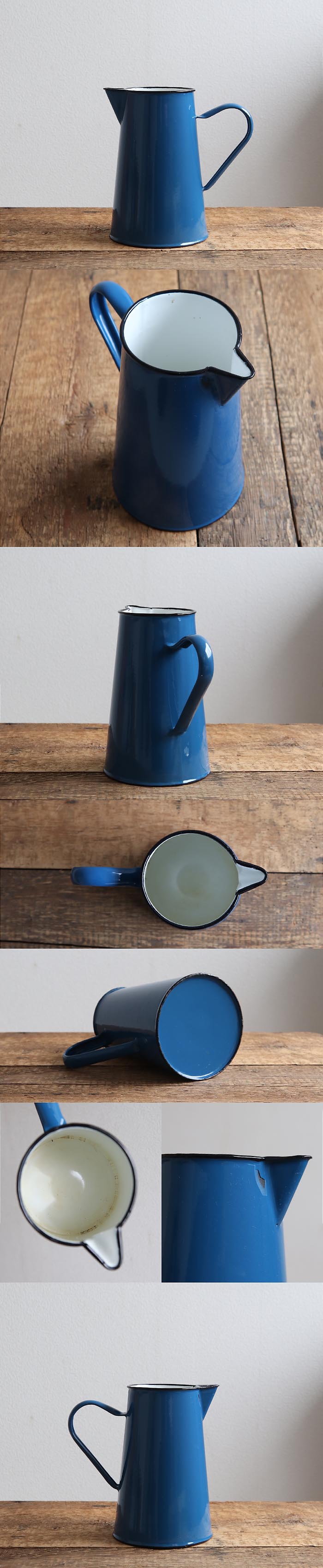 イギリス アンティーク ホーロー ウォータージャグ フラワーベース