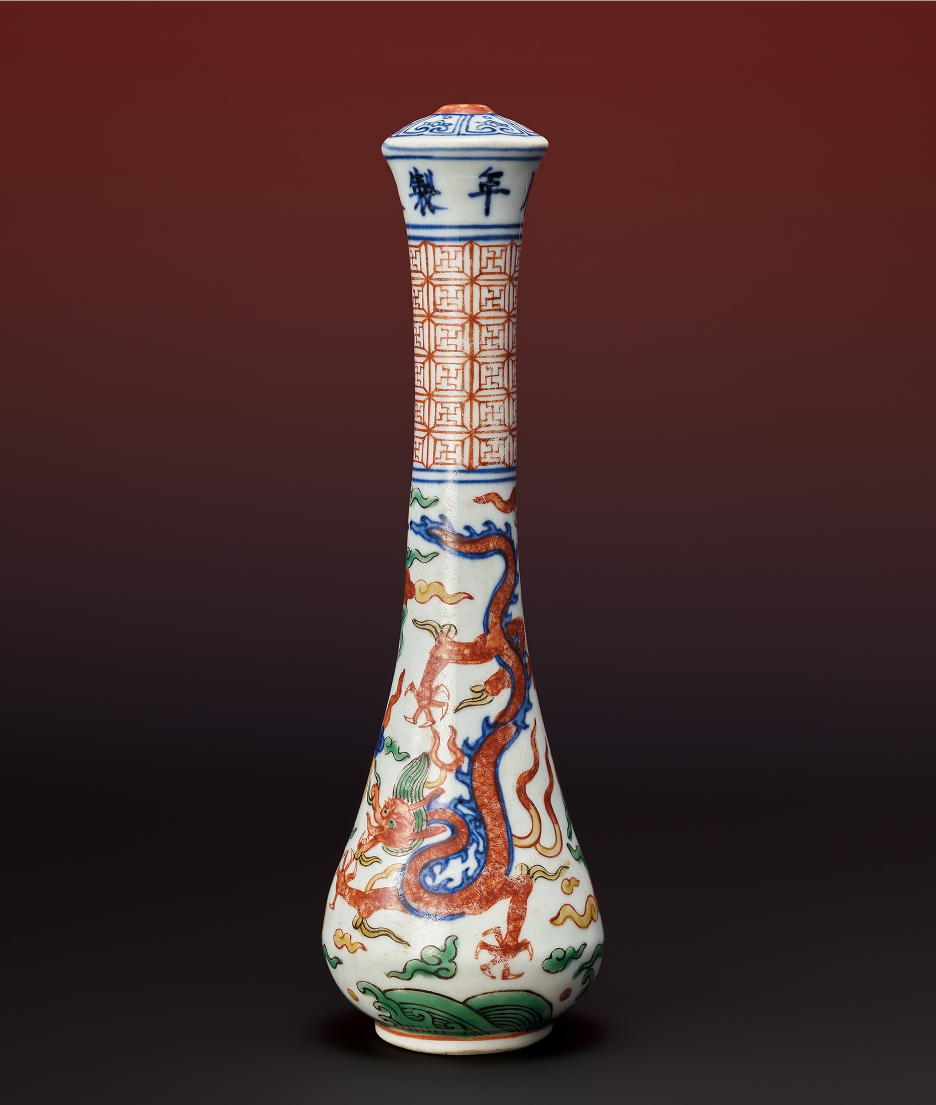 五彩雲龍紋斗筆管-宇珍國際藝術| Yu Jen Taipei東瀛秘藏:久手堅憲二