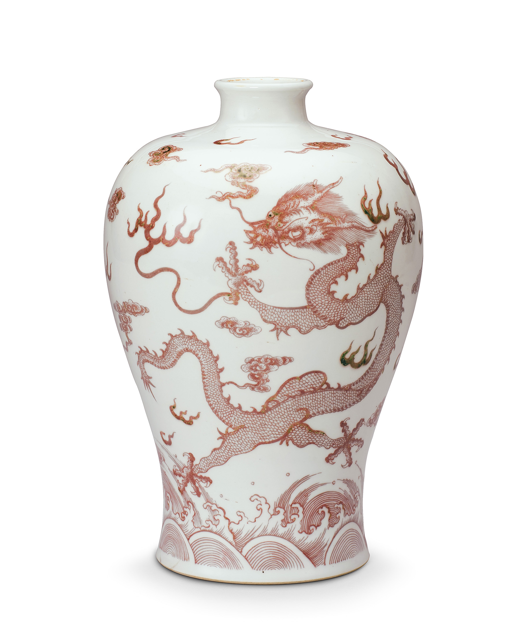 釉裡紅海濤雲龍紋梅瓶-宇珍國際藝術| Yu Jen Taipei重要中國瓷雜工藝