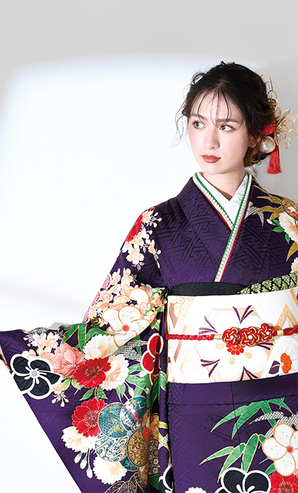 振り袖 フルセット 別誂長襦袢 金彩加工 長尺袋帯 成人式 結婚式 695