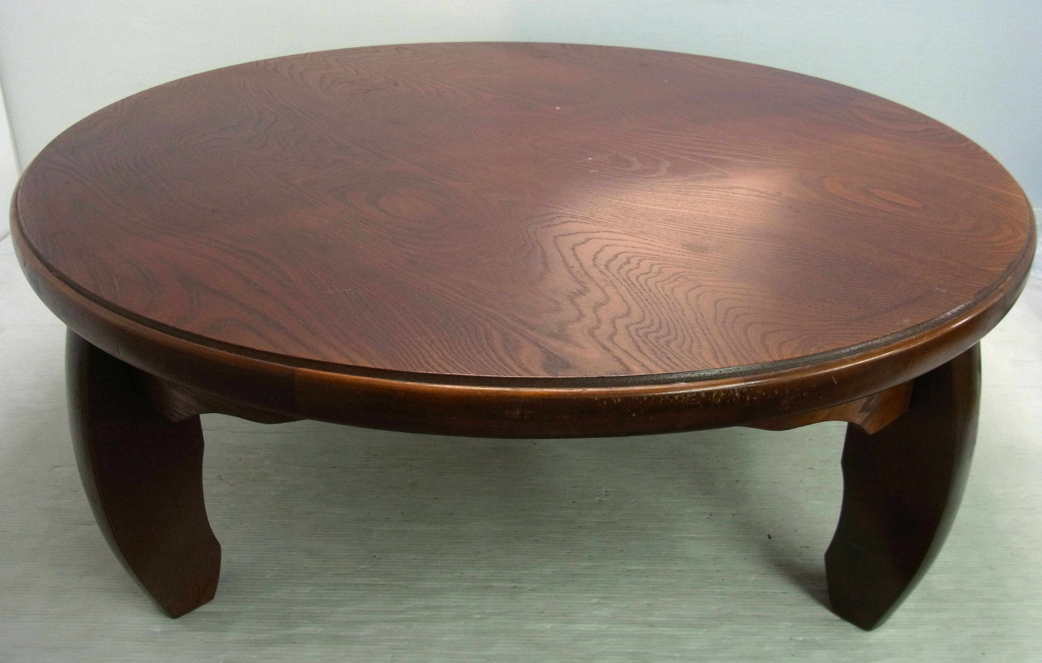 アンティーク家具 机 ちゃぶ台 折りたたみ 昭和レトロ 木製円形