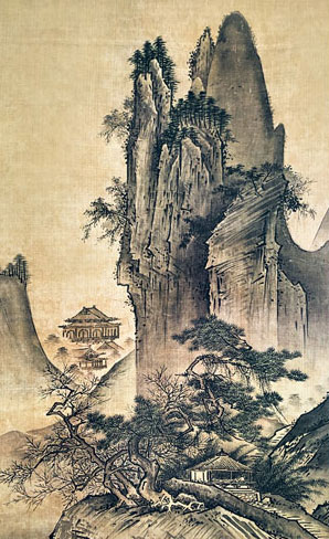 山水画 掛軸 水墨画 松尾玲楓 山水画 掛軸 水墨画 松尾玲楓 山水画