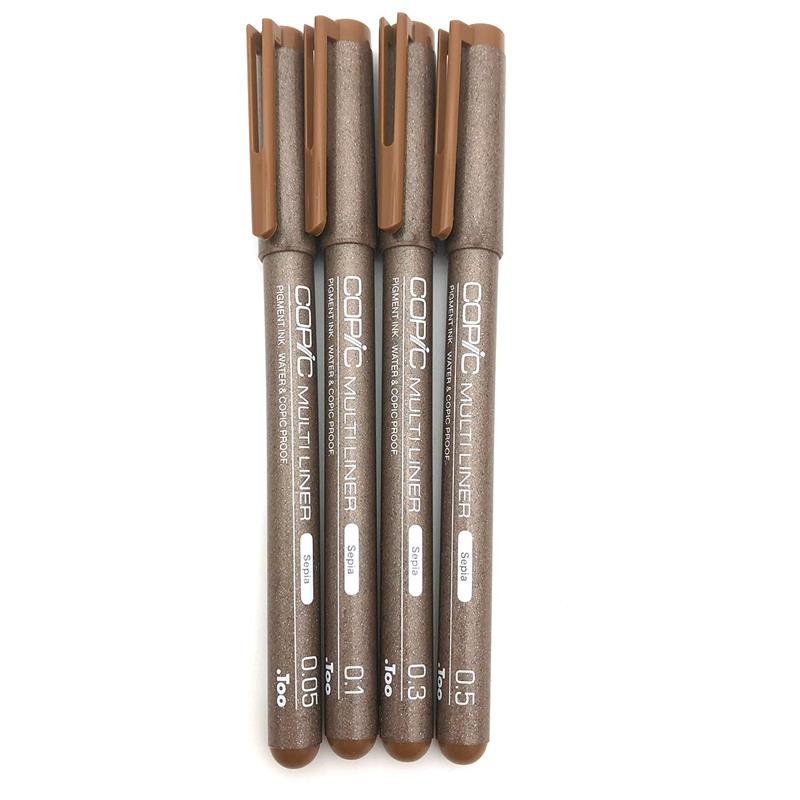 コピック マルチライナー 4本組 セピアセット | ゆめ画材