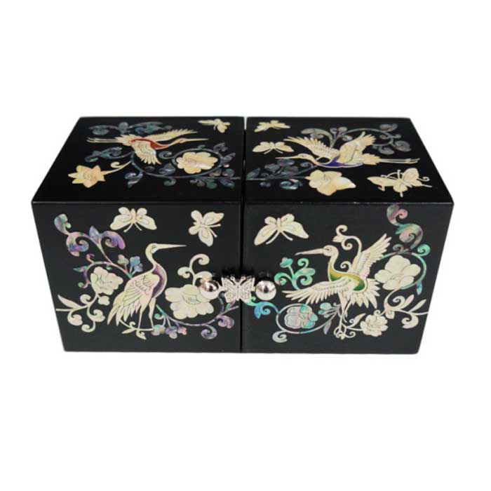 螺鈿の高級ジュエリーボックス観音開き 引き出し チェスト韓国高級螺鈿