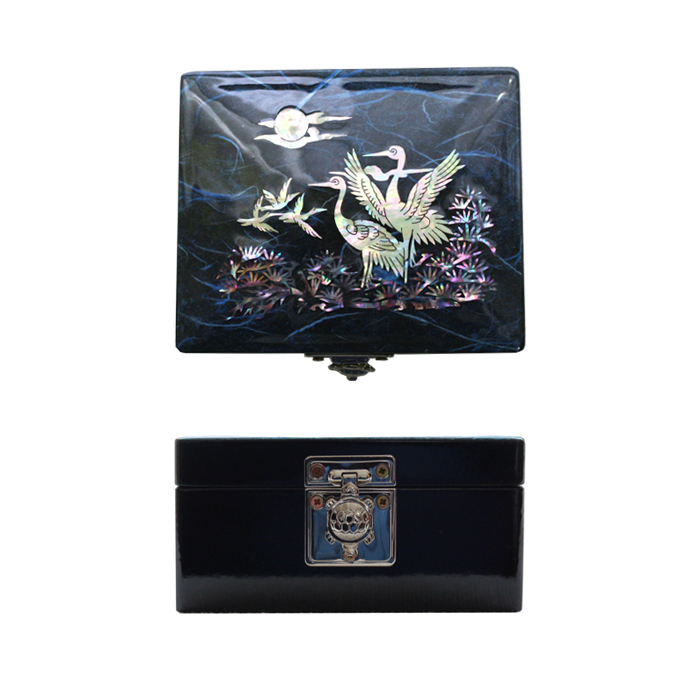 螺鈿の高級ジュエリーボックス・韓国高級螺鈿宝石箱-鶴 韓国 韓国螺鈿