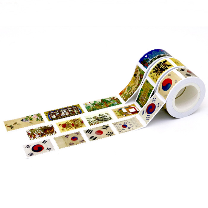 マスキングテープ 韓国の限定柄 (1巻)宮中柄 民画柄 太極柄 15mm×40mm