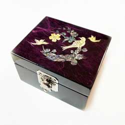 韓国漆器 螺鈿細工 圓式菓子器 小物入 宝石箱 箱付 C R7470 楽天市場